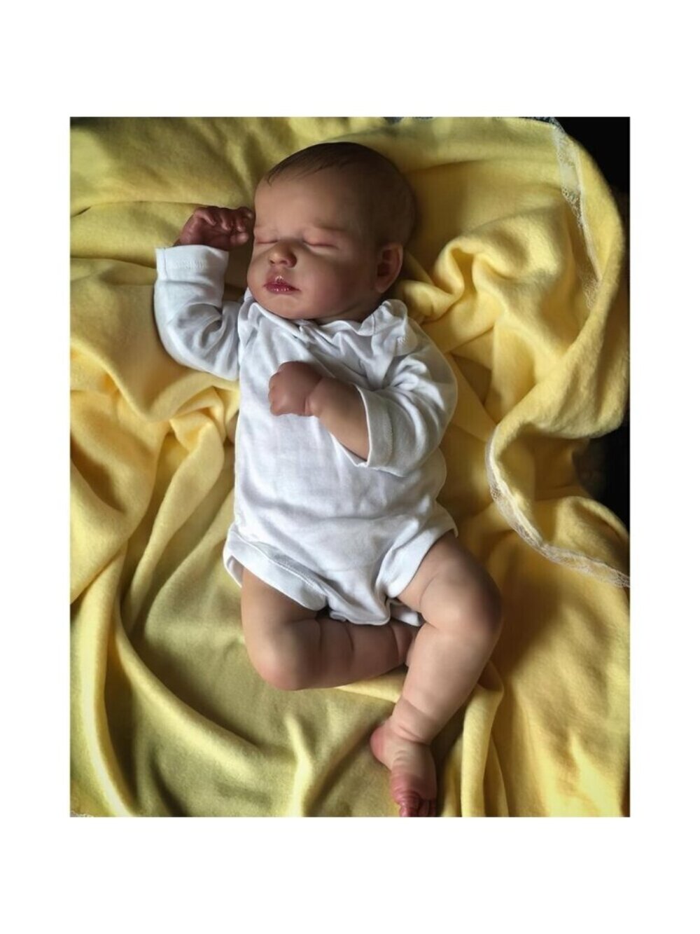 ❤️ 20 Inch Baby Boy Doll Silicone Vinyl with Painted Hair Sleeping